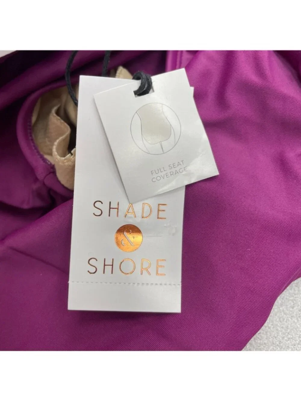 Shade & Shore Women's M Purple One-Piece Swimsuit With Full Seat Coverage a2513